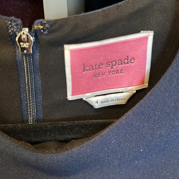 Kate Spade navy/black sleeveless back zipper/hook eye closure dress size 4 - Picture 2 of 3